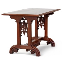 Superbly Carved and Detailed Antique Gothic Revival Mahogany Library or Centre Table