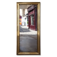 Antique tall French pier bistro mirror with original distressed plate (c.1870)