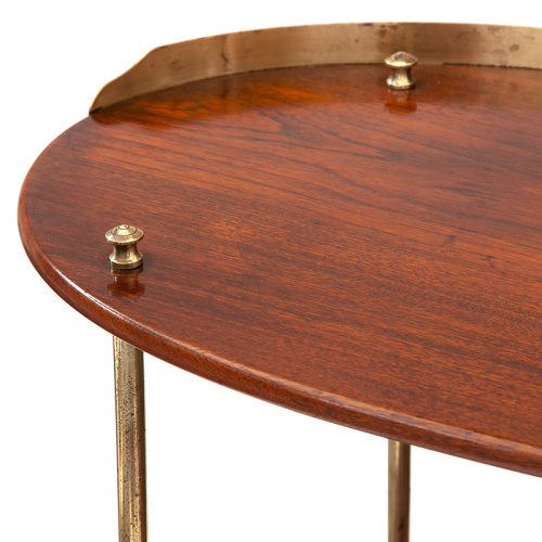 Polished Walnut and Brass Mounted Campaign Washstand