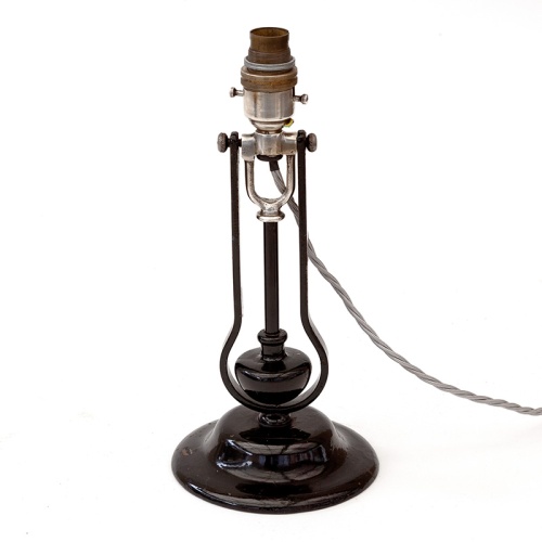 Unusual Antique Black Enamelled Iron Based Ship's Naval Gimbal Lamp