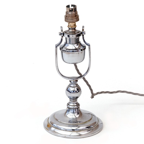 Antique Nickel Plated Ship's Gimbal Lamp