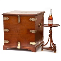 Polished Elm Brass Mounted Gentleman's Travelling Chest