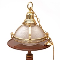 Super Quality Antique Holophane Brass Caged Pendant Lamp