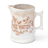 Extremely Rare Pottery Hotel Ice Water Jug