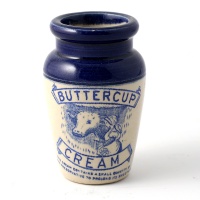 Antique Glazed Stoneware Cream Pot