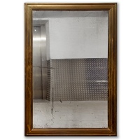 Huge French Unpolished Brass Framed Bistro Mirror