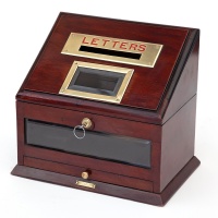Polished Brass Mounted Mahogany Hotel or Country House Letterbox