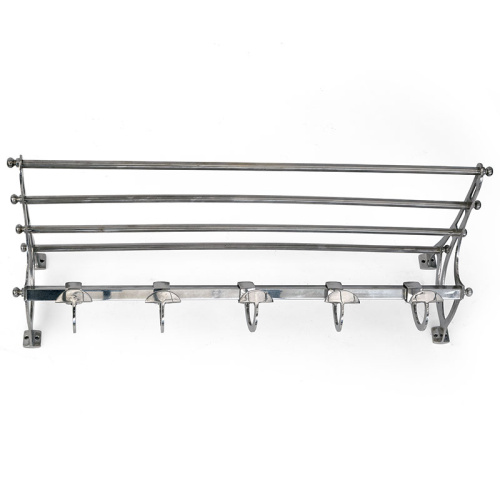Deco Style French Nickel Plated Coat and Hat Rack (c.1930)