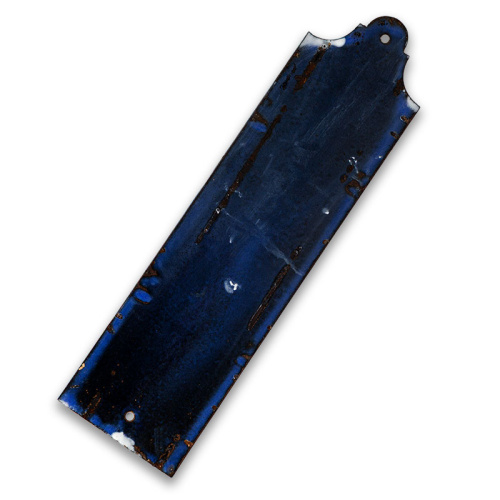 Antique Enamel Door Push Plate with Embossed Flowers