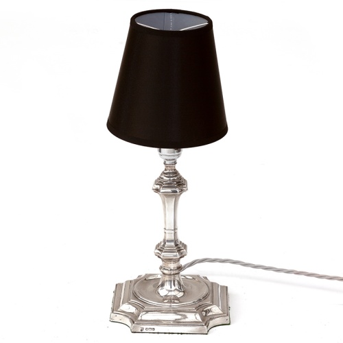 Exquisite Silver Table Lamp Stamped Sheffield