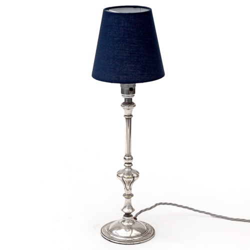 Antique Silver Plated Round Based Table Lamp