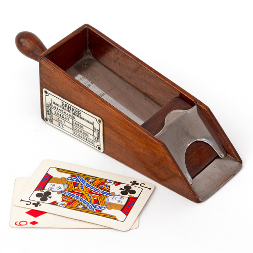 Superb Antique Miniature Mahogany Playing Card Shoe