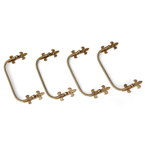 Two Pairs of Brass Barleytwist Gothic Pew End Rails (Towel Rails)