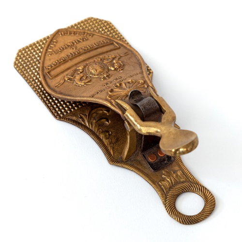 Antique Cast Brass Desk Top or Wall Hanging Sprung Letter Clip