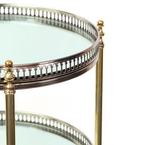 Small Three Tier Brass and Glass Etagere or Drinks Trolley