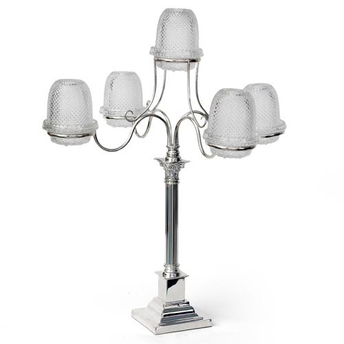 Five Branch Silver Plated Clarke's Cricklite Candelabra (c.1890)