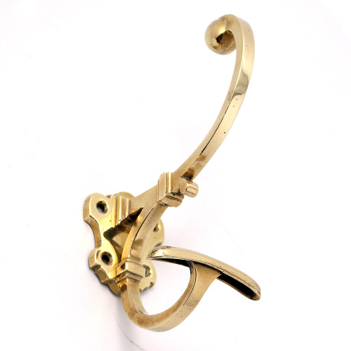 Antique French Cast Brass Double Hook