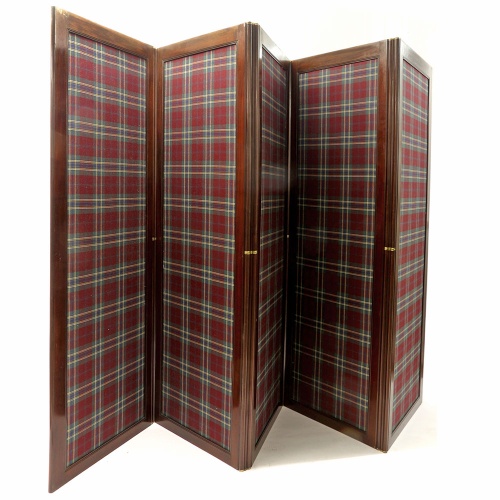 Antique Mahogany Five Fold Fully Reversible Screen