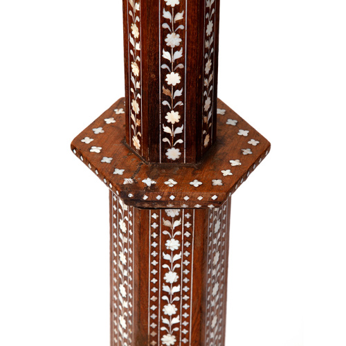 Rare Antique Anglo Indian Hoshiarpur Inlaid Standard Lamp